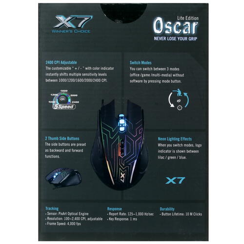 Купить Мышь проводная A4Tech X87  черный  4871984. Характеристики, отзывы и цены в Донецке