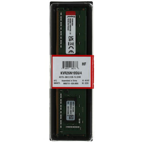 Купить Оперативная память Kingston ValueRAM [KVR26N19S6/4] 4 ГБ  5053514. Характеристики, отзывы и цены в Донецке