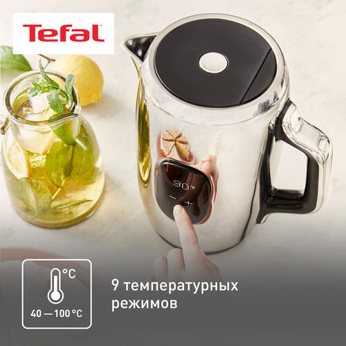 Купить Электрочайник Tefal Majestuo KI883D10 серебристый  9071492. Характеристики, отзывы и цены в Донецке