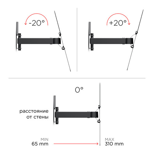 Купить Кронштейн для ТВ Holder LCDS-5520 черный  1375649. Характеристики, отзывы и цены в Донецке