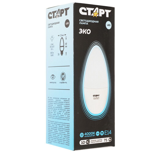 Купить Лампа светодиодная Старт LEDCandleE14 10W 40 WS  9180411. Характеристики, отзывы и цены в Донецке
