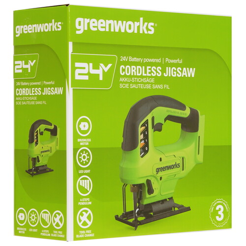 Купить Электрический лобзик Greenworks GD24JS90  , Без ЗУ, Без АКБ  9305430. Характеристики, отзывы и цены в Донецке
