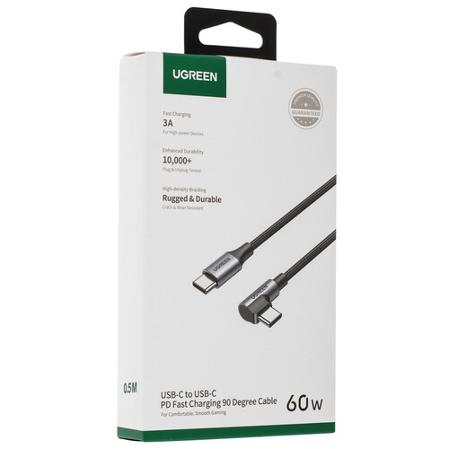 Купить Кабель круглый Ugreen USB Type-C - USB Type-C черный 0.5 м  5492395. Характеристики, отзывы и цены в Донецке