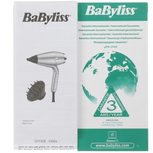Купить Фен BaByliss D773DE голубой/черный  4701108. Характеристики, отзывы и цены в Донецке