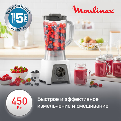 Купить Блендер стационарный MOULINEX LM2C0110 белый  5069141. Характеристики, отзывы и цены в Донецке