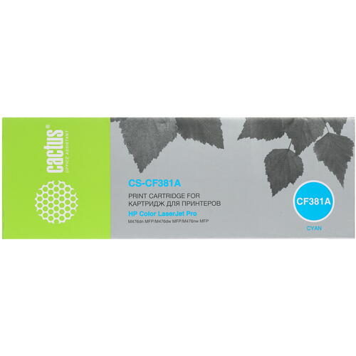 Купить Картридж лазерный Cactus CS-CF381A голубой, с чипом  7939352. Характеристики, отзывы и цены в Донецке