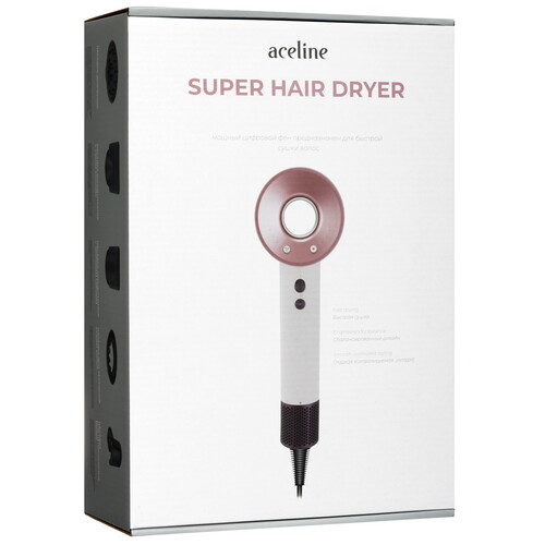 Купить Фен Aceline Super Hair Dryer розовый  9131393. Характеристики, отзывы и цены в Донецке