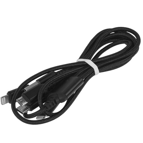 Купить Кабель круглый Hoco Lightning 8-pin, micro USB, USB Type-C - USB 2.0 Type-A черный 1 м  9244450. Характеристики, отзывы и цены в Донецке