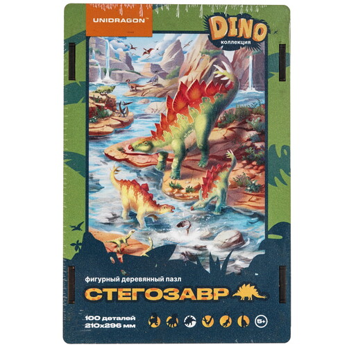 Купить Пазл UNIDRAGON Dino Стегозавр 5+  9124144. Характеристики, отзывы и цены в Донецке