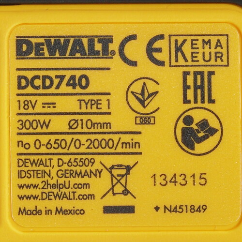 Купить Дрель-шуруповерт DeWALT DCD740N XR FLEXVOLТ 18/54V  , Без ЗУ, Без АКБ  5301372. Характеристики, отзывы и цены в Донецке