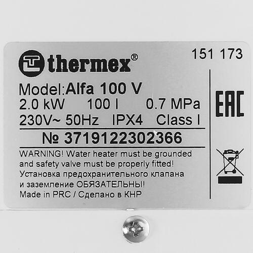 Купить Водонагреватель электрический Thermex Alfa 100 V  8160965. Характеристики, отзывы и цены в Донецке