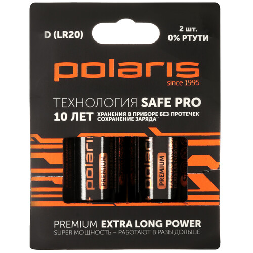 Купить Батарейка Polaris PB Premium D (LR20/R20/ER34615)  9252737. Характеристики, отзывы и цены в Донецке