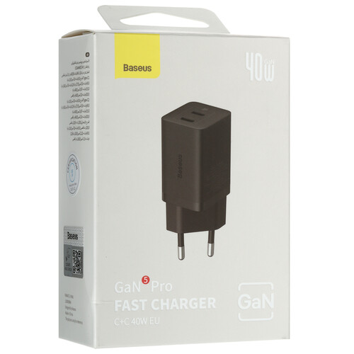 Купить Сетевое зарядное устройство Baseus GaN5 Pro C+C черный  5479717. Характеристики, отзывы и цены в Донецке