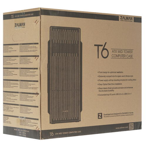 Купить Корпус ZALMAN T6  черный  1359157. Характеристики, отзывы и цены в Донецке