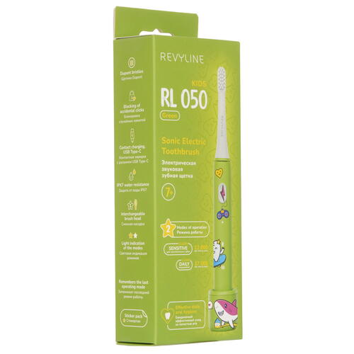 Купить Электрическая зубная щетка Revyline RL 050 Kids зеленый  9081267. Характеристики, отзывы и цены в Донецке