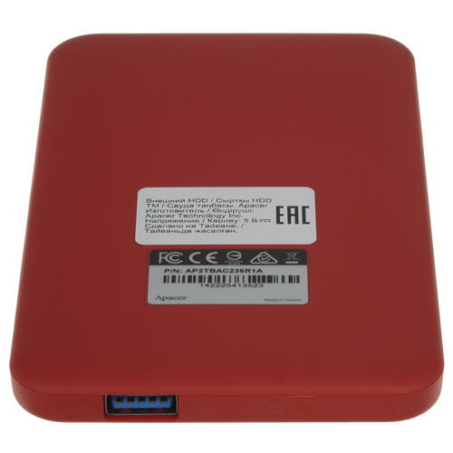 Купить 2 ТБ Внешний HDD Apacer AC236 [AP2TBAC236R-1]  5036723. Характеристики, отзывы и цены в Донецке