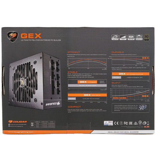 Купить Блок питания Cougar GEX750 [31GE075003P01] черный  1690960. Характеристики, отзывы и цены в Донецке