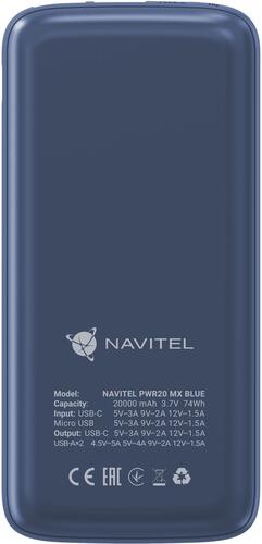 Купить Портативный аккумулятор NAVITEL PWR20 MX синий  5418723. Характеристики, отзывы и цены в Донецке