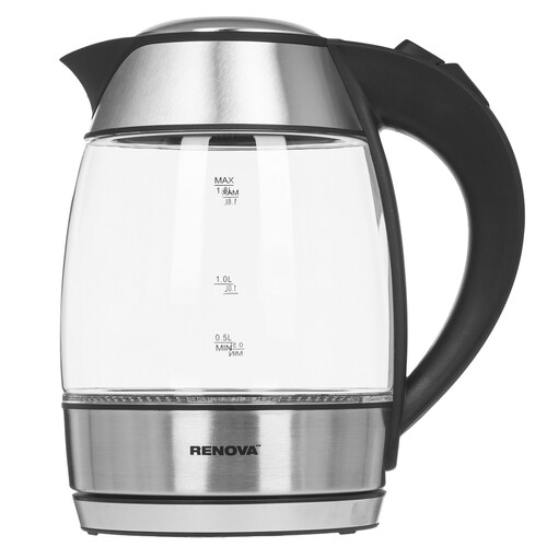 Купить Электрочайник Renova KT17G-06B серебристый  9207214. Характеристики, отзывы и цены в Донецке