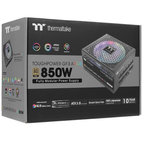 Купить Блок питания Thermaltake Toughpower GF3 ARGB 850W Gold - TT Premium Edition  5455402. Характеристики, отзывы и цены в Донецке