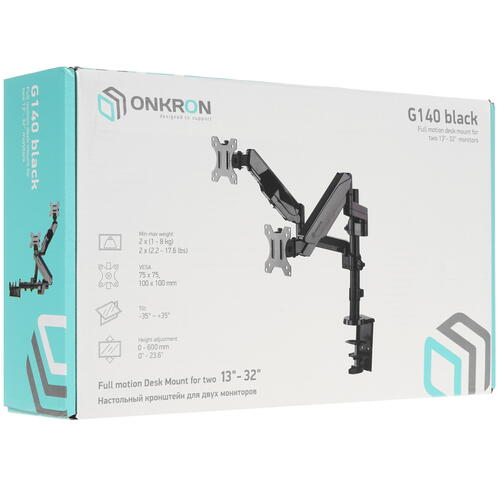 Купить Крепление для мониторов ONKRON G140  4829926. Характеристики, отзывы и цены в Донецке
