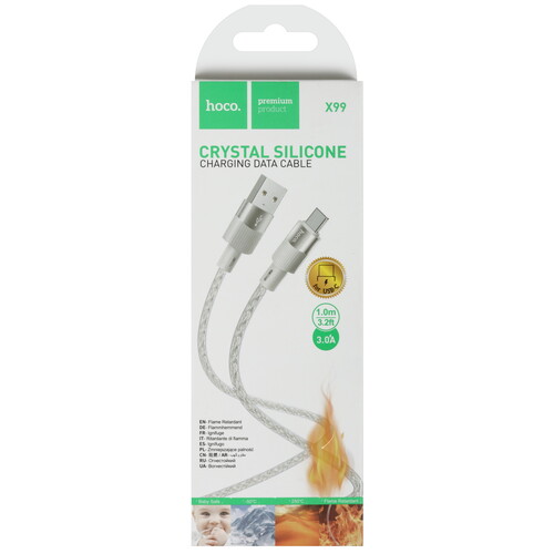 Купить Кабель круглый Hoco USB Type-C - USB 2.0 Type-A серый 1 м  9238228. Характеристики, отзывы и цены в Донецке
