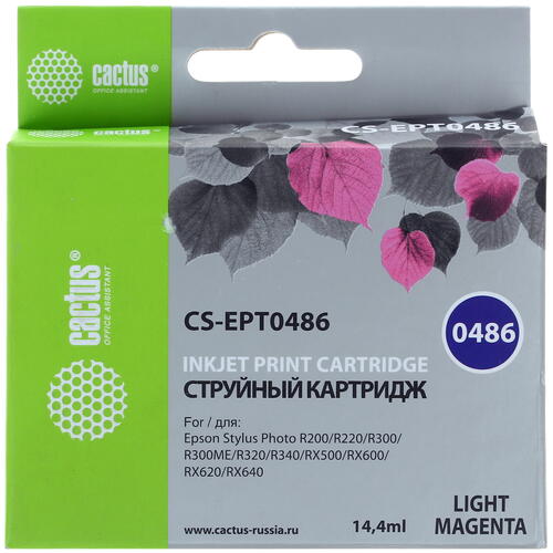 Купить Картридж Cactus CS-EPT0486 светло-пурпурный  7930546. Характеристики, отзывы и цены в Донецке