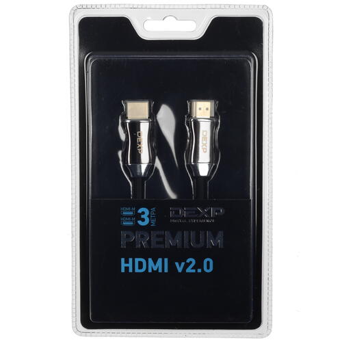 Купить Кабель  DEXP HDMI - HDMI, 3 м  1252069. Характеристики, отзывы и цены в Донецке