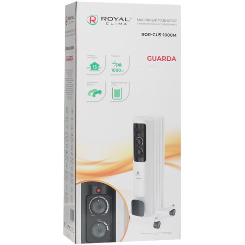 Купить Масляный обогреватель Royal Clima GUARDA ROR-GU5-1000M белый  9297226. Характеристики, отзывы и цены в Донецке
