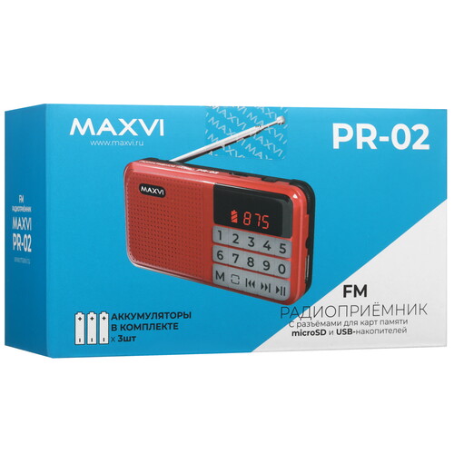 Купить Радиоприемник Maxvi PR-02 черный  9080936. Характеристики, отзывы и цены в Донецке