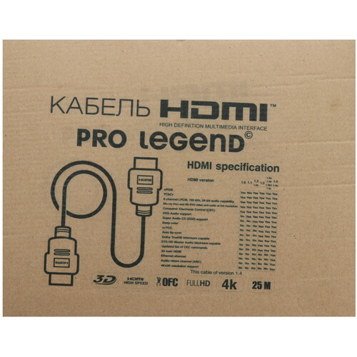 Купить Кабель однонаправленный Pro Legend HDMI - HDMI, 25 м  9190843. Характеристики, отзывы и цены в Донецке