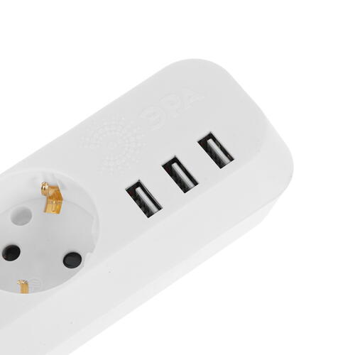 Купить Удлинитель ЭРА U-3es-5m-USB белый  5400647. Характеристики, отзывы и цены в Донецке