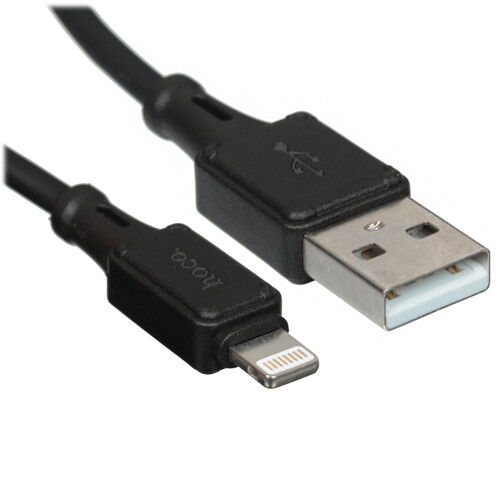Купить Кабель круглый Hoco Lightning 8-pin - USB 2.0 Type-A черный 1 м  9238212. Характеристики, отзывы и цены в Донецке