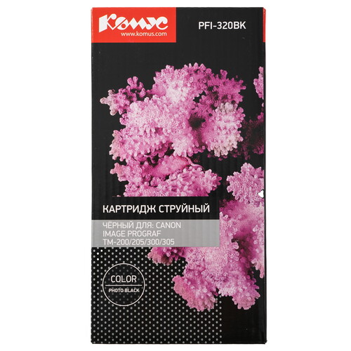 Купить Картридж Комус PFI-320BK (2890C001) черный  9199559. Характеристики, отзывы и цены в Донецке