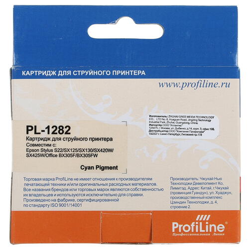 Купить Картридж ProfiLine PL-T1282 голубой  0185821. Характеристики, отзывы и цены в Донецке