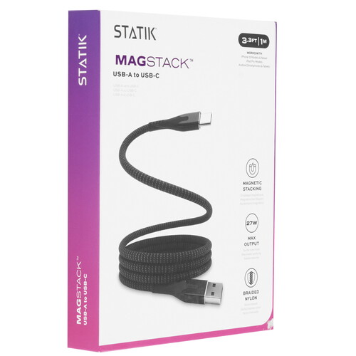 Купить Кабель круглый STATIK USB Type-C - USB 2.0 Type-A черный 1 м  9240644. Характеристики, отзывы и цены в Донецке