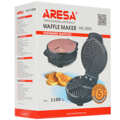 Купить Вафельница Aresa AR-2805 розовый  5300811. Характеристики, отзывы и цены в Донецке