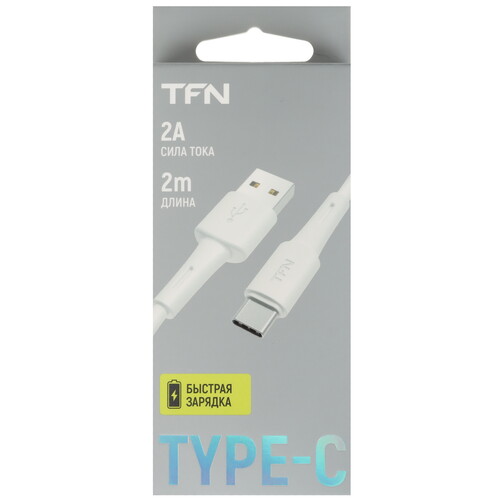 Купить Кабель круглый TFN USB Type-C - USB 2.0 Type-A белый 2 м  5616522. Характеристики, отзывы и цены в Донецке