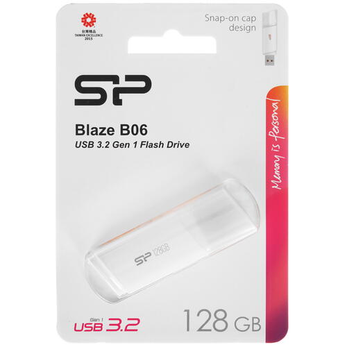 Купить Память USB Flash 128 ГБ Silicon Power Blaze B06 [SP128GBUF3B06V1W]  5046305. Характеристики, отзывы и цены в Донецке