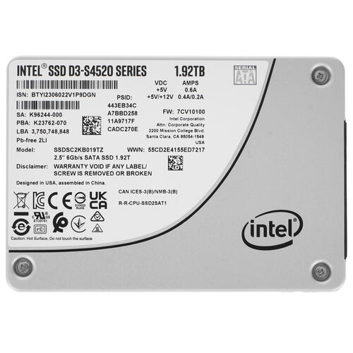 Купить 1920 ГБ Серверный SSD накопитель Intel D3-S4520 [SSDSC2KB019TZ01 99A0CP]  5356990. Характеристики, отзывы и цены в Донецке