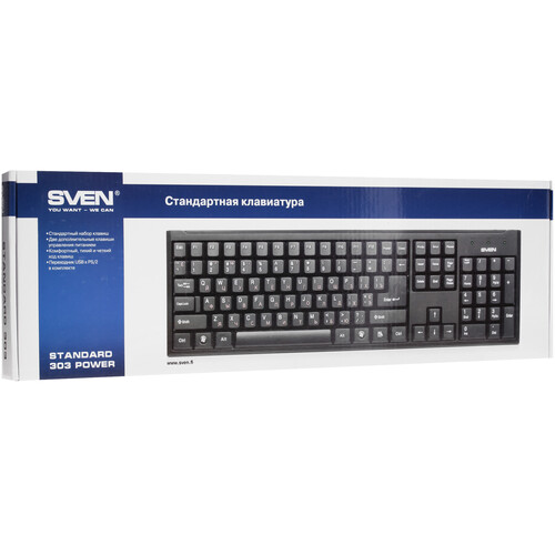 Купить Клавиатура  проводная SVEN Standard 303  1023363. Характеристики, отзывы и цены в Донецке