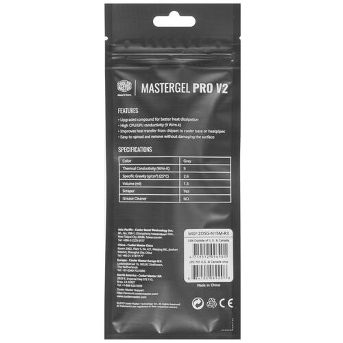 Купить Термопаста Cooler Master MasterGel Pro V2 [MGY-ZOSG-N15M-R3]  4721482. Характеристики, отзывы и цены в Донецке