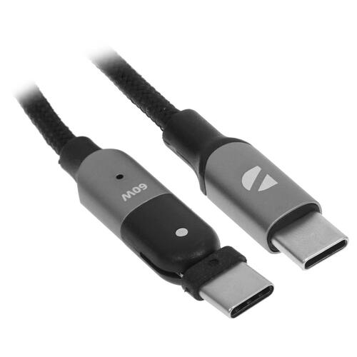 Купить Кабель круглый DEPPA USB Type-C - USB Type-C черный 1.2 м  4822563. Характеристики, отзывы и цены в Донецке