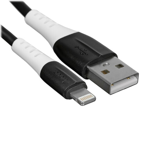Купить Кабель круглый Hoco Lightning 8-pin - USB 2.0 Type-A черный 1 м  5475130. Характеристики, отзывы и цены в Донецке