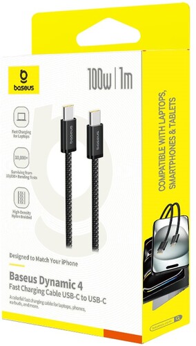 Купить Кабель круглый Baseus USB Type-C - USB Type-C черный 1 м  5627505. Характеристики, отзывы и цены в Донецке