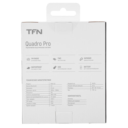 Купить Портативная колонка TFN Quadro Pro, черный  5495592. Характеристики, отзывы и цены в Донецке