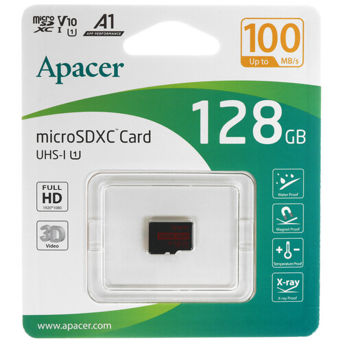 Купить Карта памяти Apacer R100 microSDXC 128 ГБ  5621779. Характеристики, отзывы и цены в Донецке