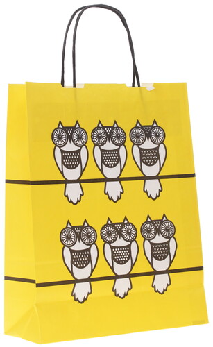 Купить Пакет подарочный Сима-Ленд Совы на желтом  1040591. Характеристики, отзывы и цены в Донецке