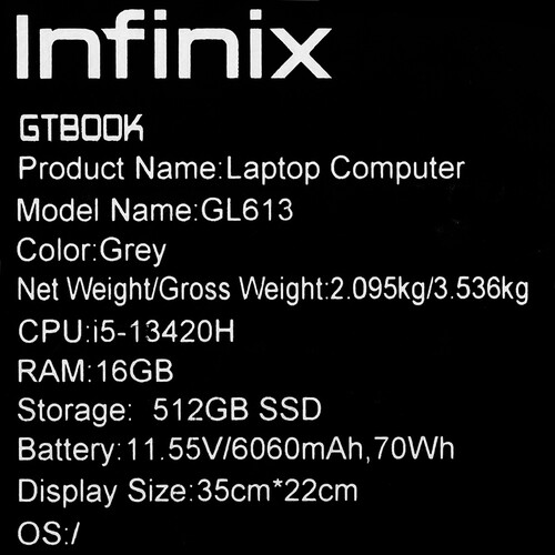 Купить 16" Ноутбук Infinix GT Book серый  5463831. Характеристики, отзывы и цены в Донецке
