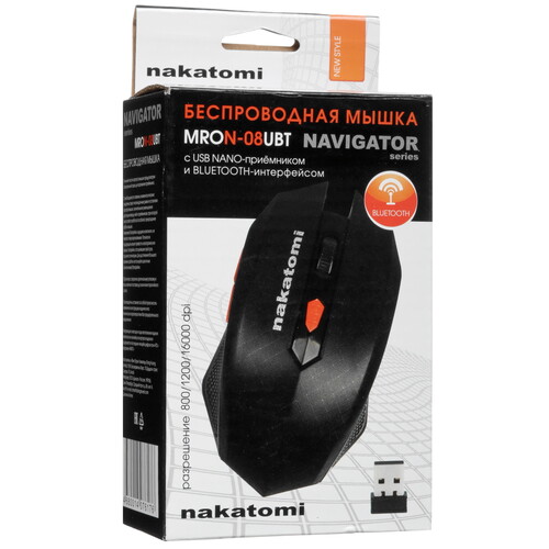 Купить Мышь беспроводная Nakatomi MRON-08UBT  черный  9917618. Характеристики, отзывы и цены в Донецке